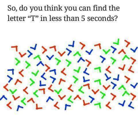 Do you think you can find the letter T in less than 5 seconds | Puzzle ...