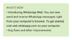 Update whatsaap version to access from web