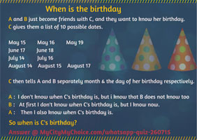 Whatsapp Quiz : When is the birthday