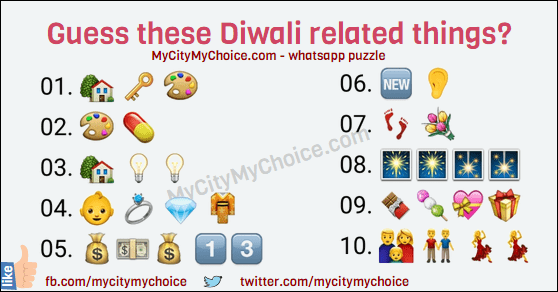 Guess these Diwali related things | Whatsapp Puzzle Answer