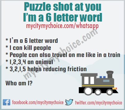 Puzzle shot at you I’m a 6 letter word - Whatsapp Puzzle