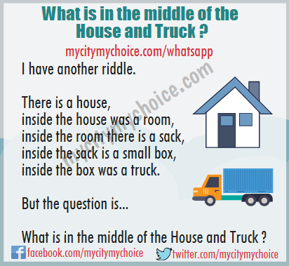 What is in the middle of the House and Truck ? Whatsapp Puzzle answer