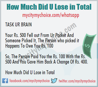 How Much Did U Lose in Total - Whatsapp Puzzle