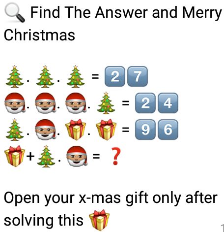 Open your x-mas gift only after solving this - Whatsapp Puzzle