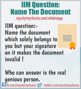 IIM Question: Name The Document - Whatsapp Puzzle