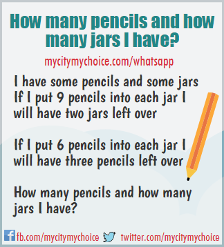 How many pencils and how many jars I have? - Whatsapp Puzzle