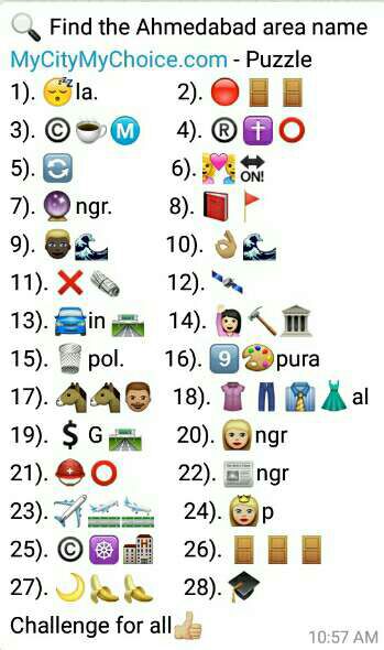 Find The Ahmedabad Area Name Puzzle Answer