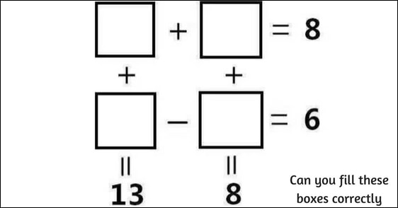 Can You Fill These Boxes Correctly Puzzle Answer