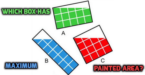 Which box has maximum painted area answer